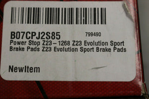 PowerStop Evolution Sport Brake Pad Set, Z23-1268, New