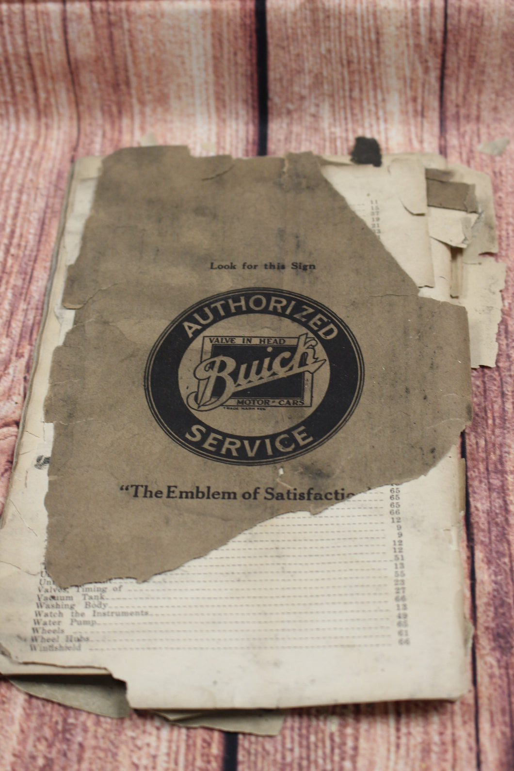 Vintage Buick 1921 Six Cylinder Models Reference Book - Used
