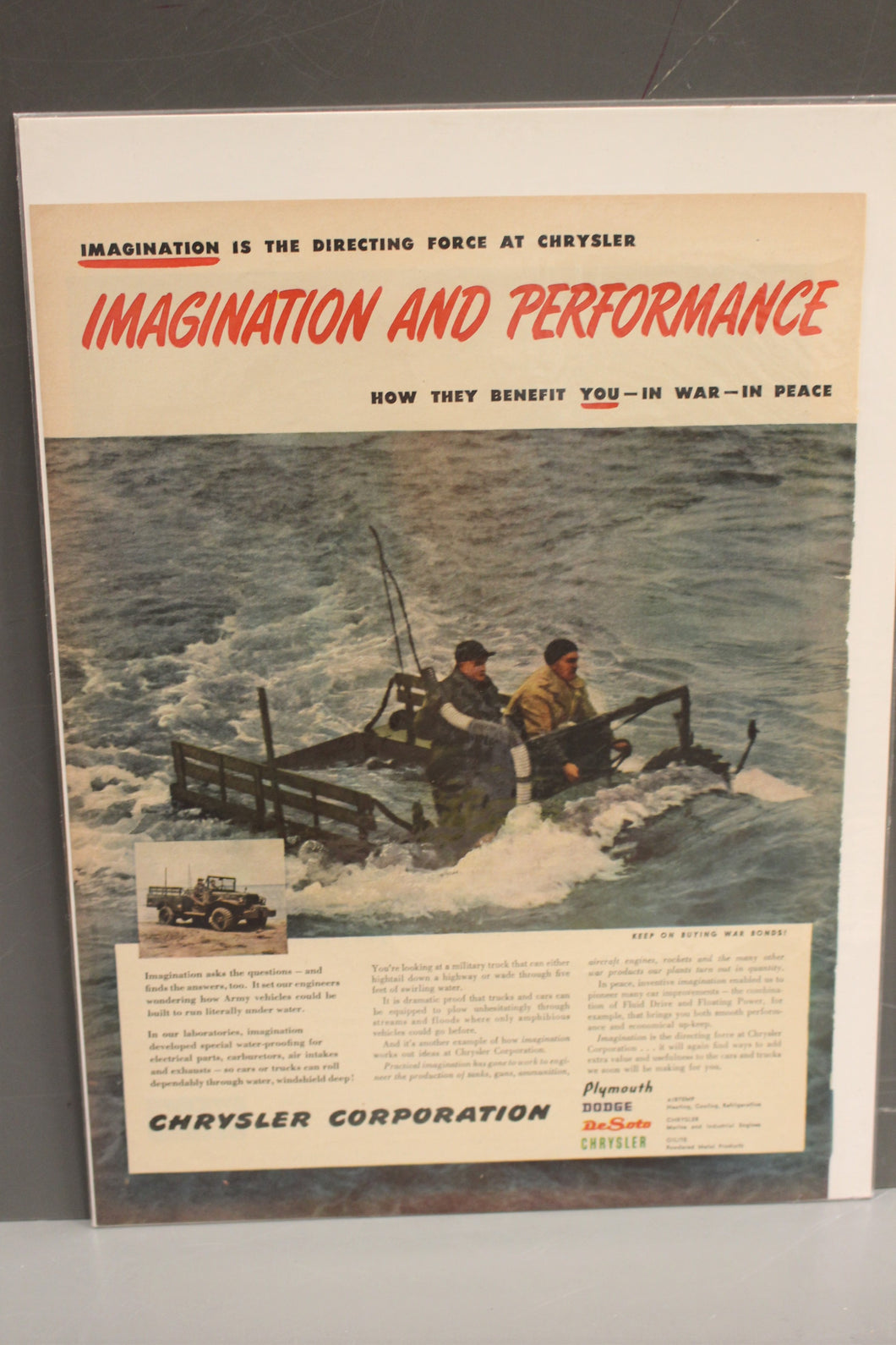 Army Imagination and Performance Chrysler Corp War Magazine Memorabilia