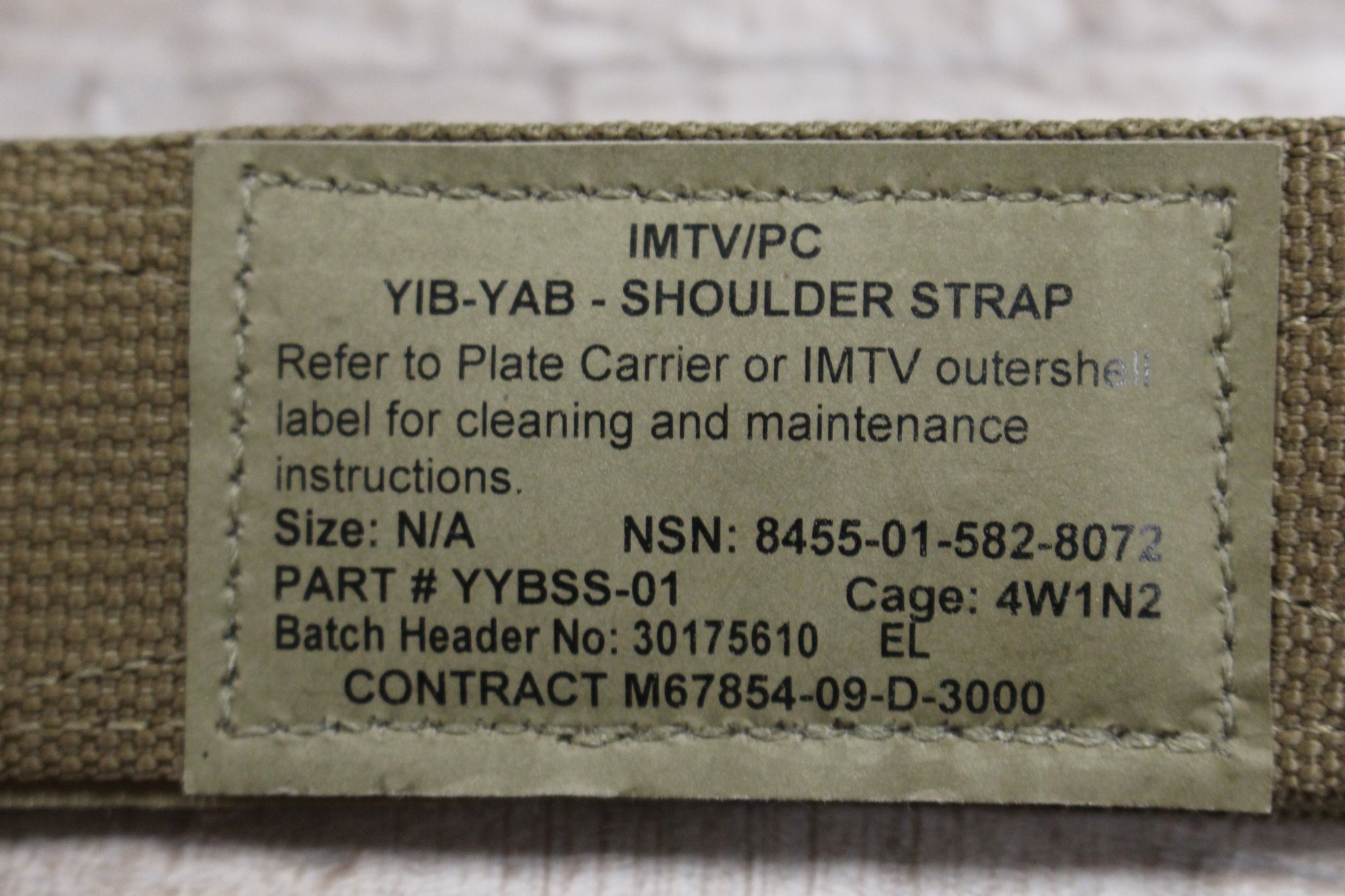 Imtv Pc Improved Outer Tactical Vest IMTV/PC YIB/YAB Shoulder Strap - 8455-01 ...