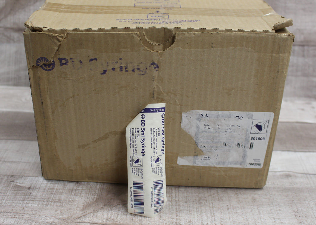 Lot of 100 BD 5ml Slip-Tip Medical Syringe - 301603 - New