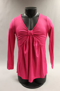 Zeagoo Women's Casual V Neck Long Sleeve Shirt- Medium -Pink - New