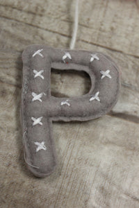 Wondershop By Target Pompom Mini Holiday Stocking With Initial Charm Grey -New