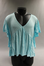 Load image into Gallery viewer, Meaneor Women&#39;s Short Sleeve Tank Top Shirt - Medium / Large -Blue -New