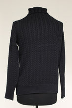 Load image into Gallery viewer, Amazon Essentials Women&#39;s Fisherman Cable Turtleneck Sweater, Black, Small, New