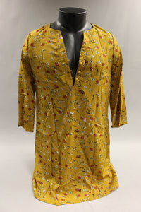 Meaneor Women's Floral Print V Neck Shirt Dress - Size S -Floral -New