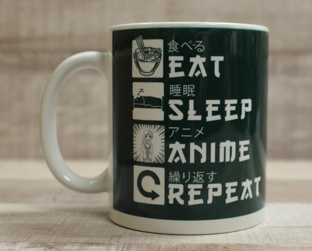 Eat Sleep Anime Repeat Coffee Cup Mug - New