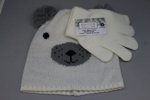 Children's Polar Bear Hat and Glove Set -New