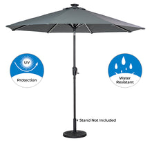 Load image into Gallery viewer, Sun Ray 9&#39; Round Next Gen Solar Lighted Umbrella - Grey - New