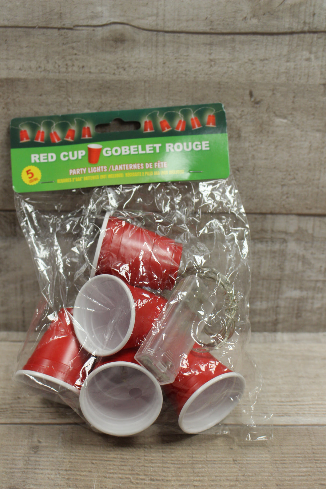 Red Cup Goblet Rouge Party Lights - String of 5 LED Lights -New