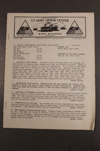 US Army Armor Center Daily Bulletin Official Notices, Year: 1969