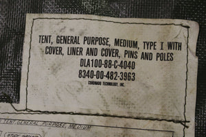 Military General Purpose Tent Replacement Section - Medium - 8340-00-482-3963 - Vinyl