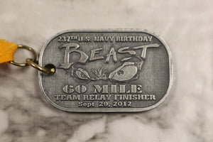 US Navy 237th Birthday 60 Mile Team Relay Finisher - Sept 29, 2012 - BEAST - Used