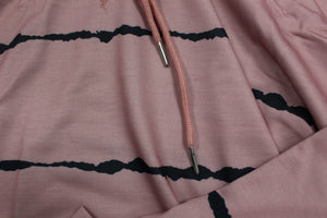 Women's XXL Ultra Soft Striped Hoodie -Pink/Black -New