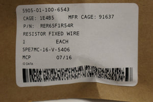 Inductive Wire Wound Fixed Resistor / Fuse Resistor, 5905-01-100-6543, New