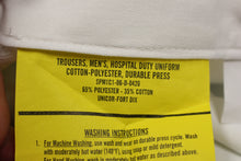 Load image into Gallery viewer, Men&#39;s Hospital White Poly/Cotton Pants, Size: 40 X 34, 8405-00-110-9478, Used