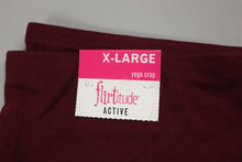 Load image into Gallery viewer, Flirtitude Active X-Large Yoga Crop Deep Ruby Black