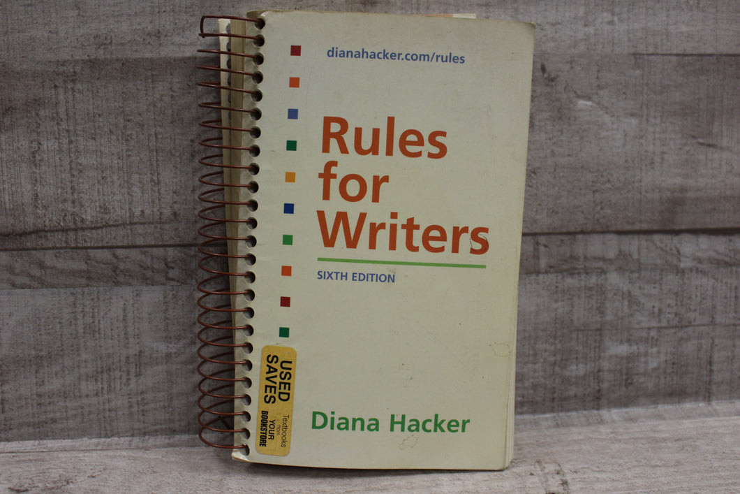 Rules For Writers Sixth Edition Softback Book -Sixth Editiom