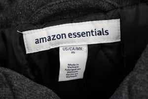 Amazon Essentials Men's Wool Blend Heavyweight Peacoat, Charcoal, Medium, New