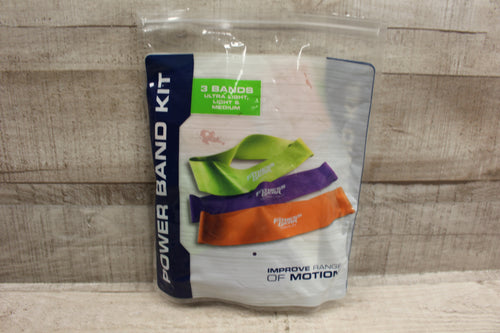 3-Pack Of Power Band Resistance Strength Training Rehab Belts -Multi-Color -New