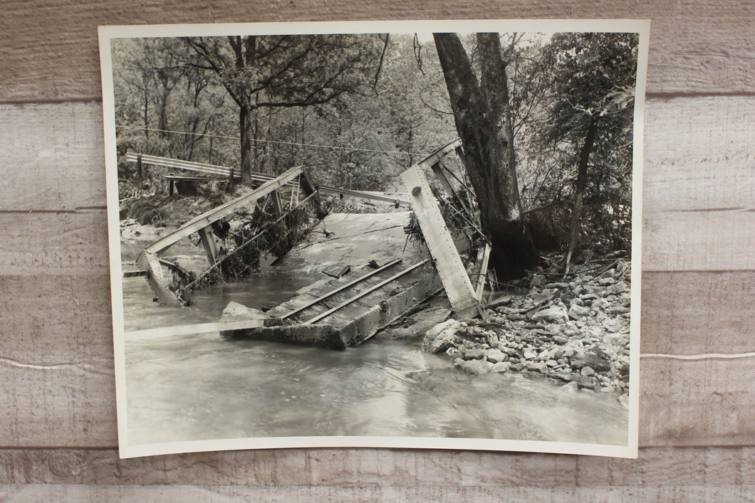 Vintage Authentic and Original Flooded Bridge Photo -Used