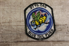 Load image into Gallery viewer, USAF 37th Airlift Squadron Blue Tail Flies Patch - Hook &amp; Loop Backing - Used