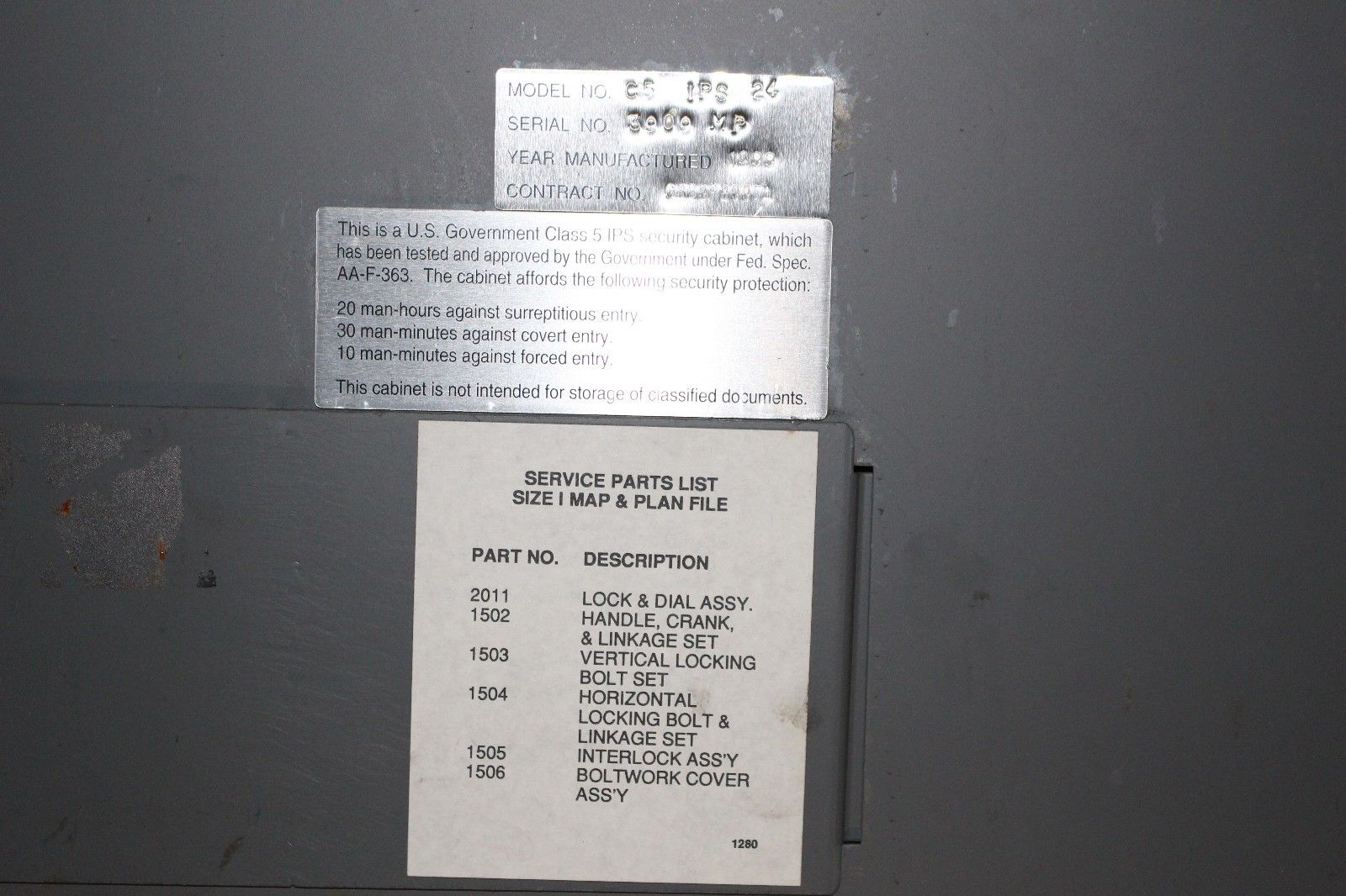 Hamilton Class 5 IPS Information Processing System Security Cabinet ...