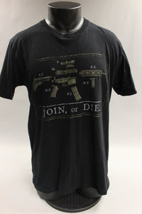 Warrior Apparel Join or Die Men's T Shirt Size Large -Black -Used