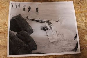 Vintage Authentic and Original WW2 Photo Aircraft Crash With Crew -Used