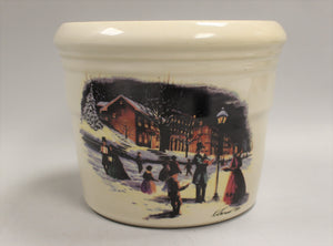 Vintage Zanesville Ohio Stoneware Crock - Roscoe Village - Signed KW Thomas 1993