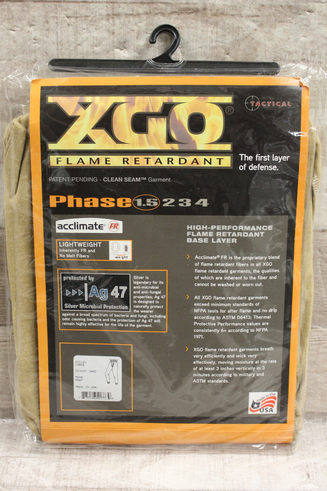 XGO Phase 1.5 Flame Retardant Men's Pant Size Large -Dessert Sand -New