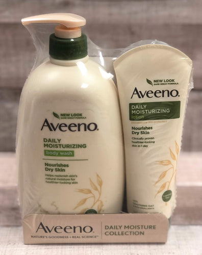 Aveeno Daily Moisturizing Body Wash & Lotion Combo - Dry Skin - New