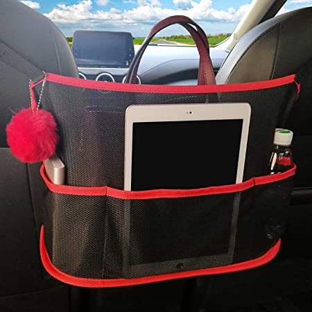 Damocles Car Net Pocket - Large - Car Seat Mesh Bag Purse Holder