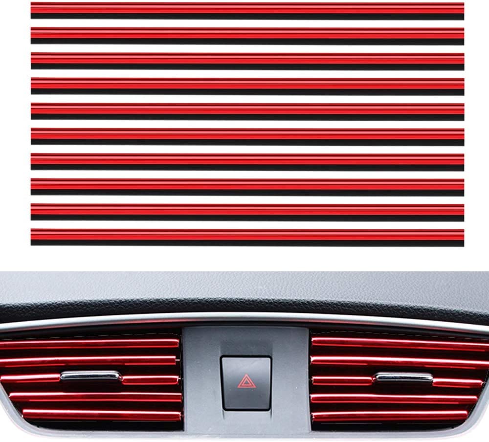 10 Pcs PVC Car Air Conditioner Vent Outlet Trim Strip Accessorie - Red –  Military Steals and Surplus