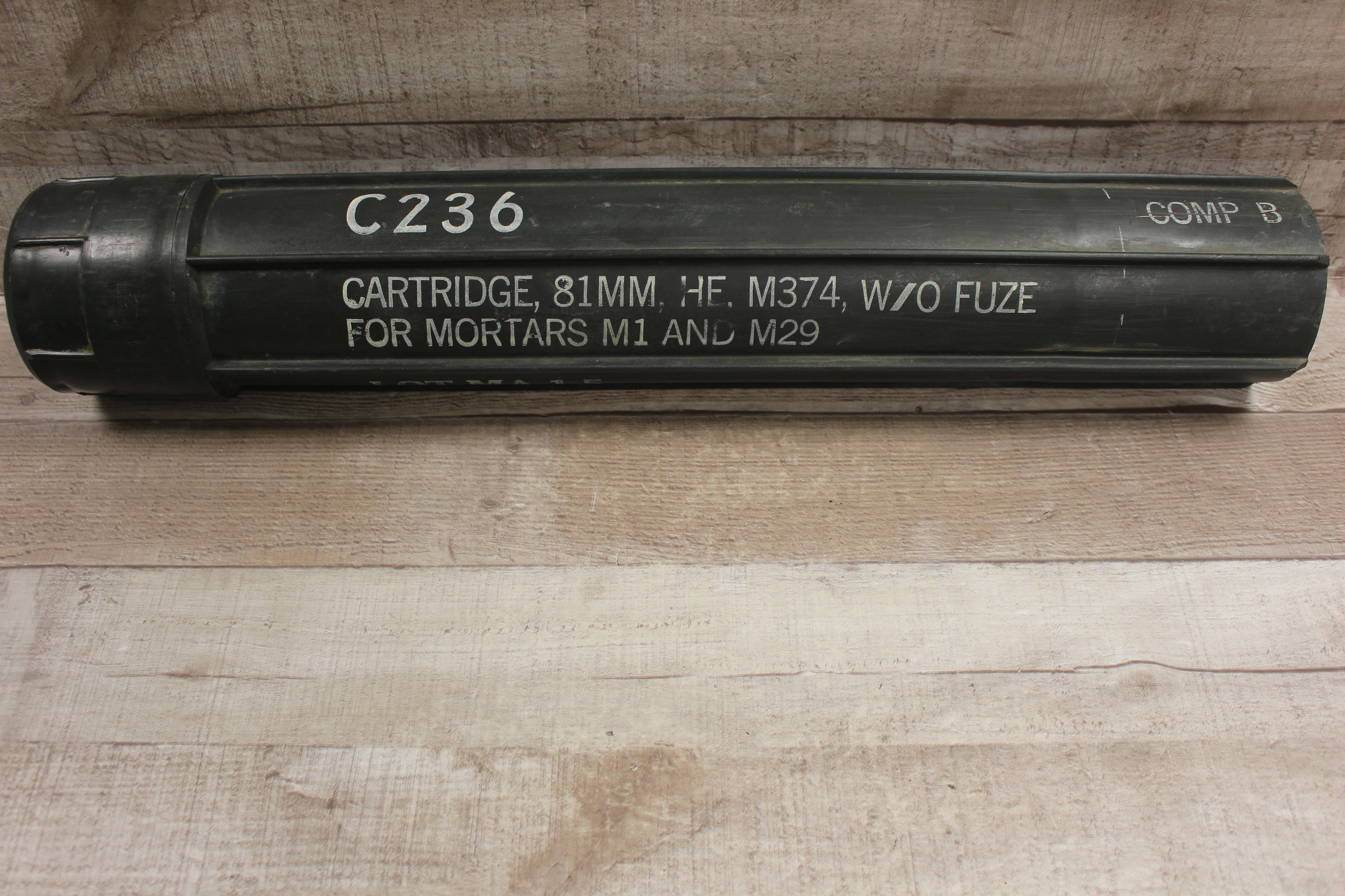 Vintage U.S. Military 81-MM Mortar M374 Plastic Carrying Canister 