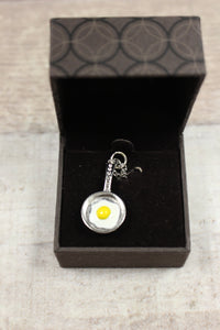 Egg In Frying Pan Necklace With 19" Chain For Cook Chef Food Lover -Silver -Used