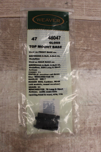 Weaver 48047 Top Mount Base -Gloss Black -New