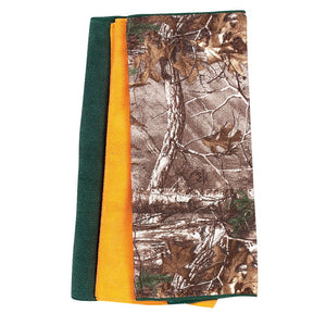 RealTree LifeLine Microfiber Towels - 3 Pack - Green, Orange, & Camo, New