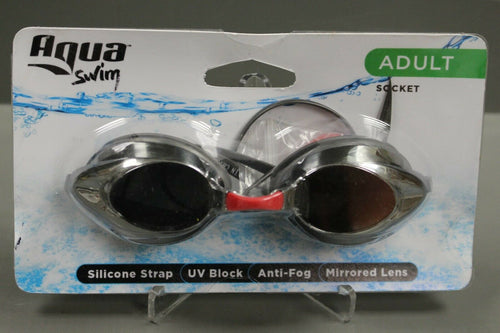 Aqua Swim Socket Swim Goggles, Black, New