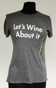 Modern Lux Women's Short Sleeve "Lets Wine About It" T-Shirt - Charcoal - Small - New