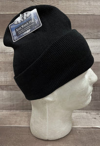 Rugged Wear Knit Beanie Cap - Black - 100% Acrylic - New