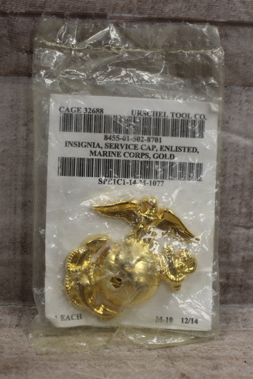 Urschel Tool Company Marine Enlisted Service Cap Insignia Pin -Gold -New