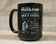 Load image into Gallery viewer, To My Husband, Meeting You Was Fate Coffee Cup Mug - Wife Rainbow Love - New