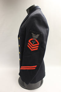 WWII 1944 US Navy Naval Dress Coat With Patches - Used