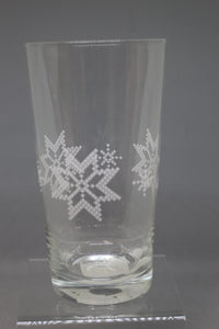 December Home White Snowflake Glass - Used