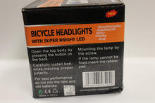 Load image into Gallery viewer, Bicycle Front Headlights With Super Bright LED, Black, USB Charge, New