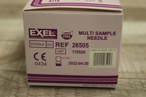 Exel Multi Sample Blood Collecting Needles - Pack of 100 - 22G x 1" - New