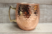 Load image into Gallery viewer, Houdini Hammered Copper Moscow Mule Mug with Brass Handle - 3.25&quot;x4.5&quot;x3.75&quot; - New