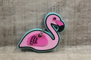 Novelty Flamingo Keychain For Keys Lanyard Purse Bag -Pink/Blue -New
