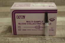 Load image into Gallery viewer, Exel Multi Sample Blood Collecting Needles - Pack of 100 - 22G x 1&quot; - New
